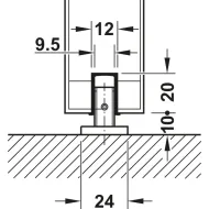 SDS Slido D-Line 120 I medinėms 1 durims su švelniu stabdymu 1 kryptimi