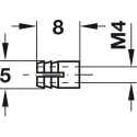 Įvorė M4x8mm, žalvaris