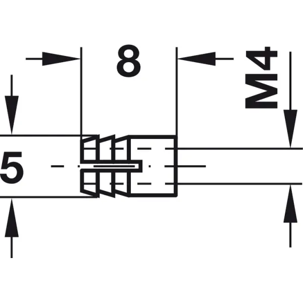 Spreading sleeve, With M4 internal thread, brass