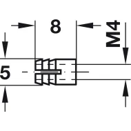 Įvorė M4x8mm, žalvaris