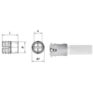 Įvorė su rutuliuku plastikinė M6x12mm,