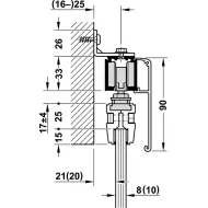 SDS Slido D-Line 120 L stiklinėms 1 durims