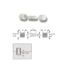Snap Fitting "Bone" Female Part-White PA, Ø10x10mm