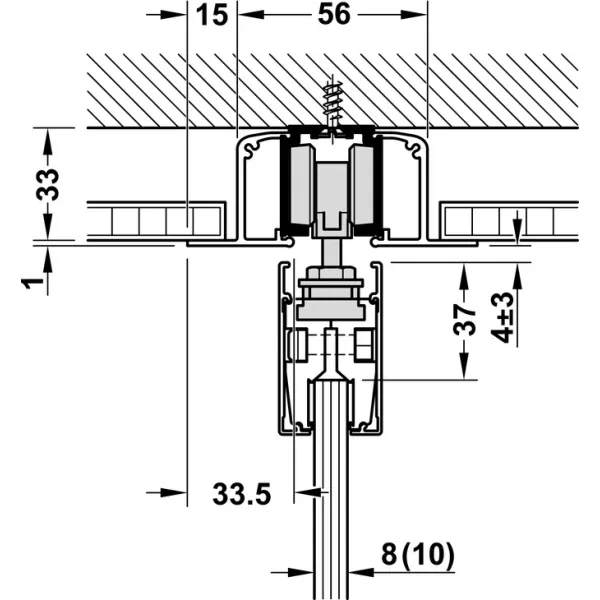 Sliding door fitting, Slido D-Line11 120L, set without running track