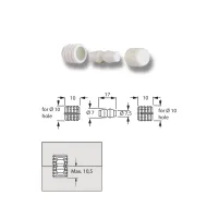 Kaištis BONE (Male) Ø7mm, L17mm, plastikinis balta