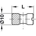 Cross dowel, Steel, with M6 thread, centric