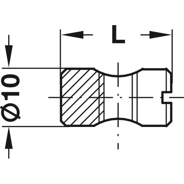 Cross dowel, Steel, with M6 thread, centric