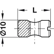 Cross dowel, Steel, with M6 thread, centric