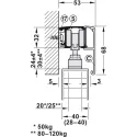 Sliding door fitting, Häfele Slido D-Line11 120P, set without running track