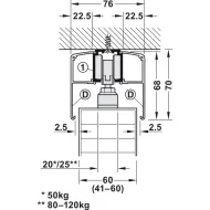 SDS Slido D-Line11 120P medinėms 1 durims