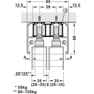SDS Slido D-Line11 120P medinėms 1 durims