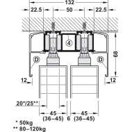 SDS Slido D-Line11 120P medinėms 1 durims