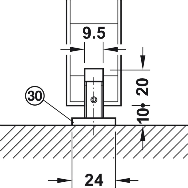 SDS Slido D-Line11 120P medinėms 1 durims su švelniu stabdymu 1 kryptimi