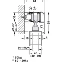 Sliding door fitting, Häfele Slido D-Line11 120P, set without running track