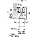 Sliding door fitting, Häfele Slido D-Line11 120P, set without running track