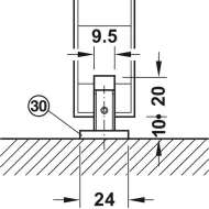 SDS Slido D-Line11 120P medinėms 1 durims su švelniu stabdymu 2 kryptimis