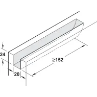Sliding door fitting, Slido D-Line11 50I, set without running track