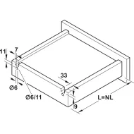 Concealed runner, Häfele Matrix Runner UM S25, single extension, load bearing capacity up to 25kg