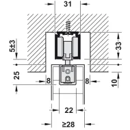 SDS Slido D-Line 50 I medinėms 1 durims