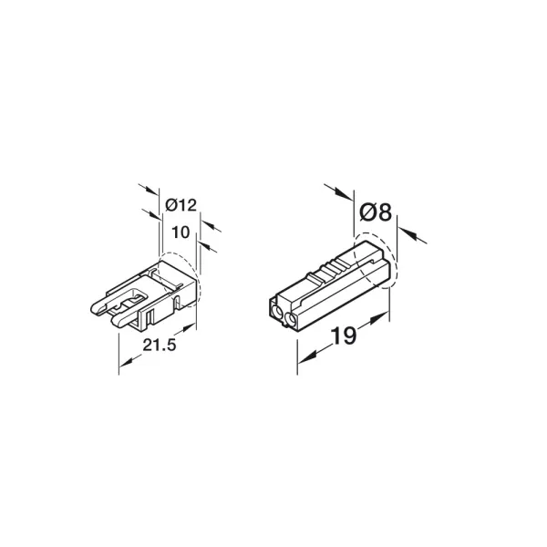 Lead, For Häfele Loox5 Led Strip Light 24V, 8mm, Cob 2-Pin (Monochrome)