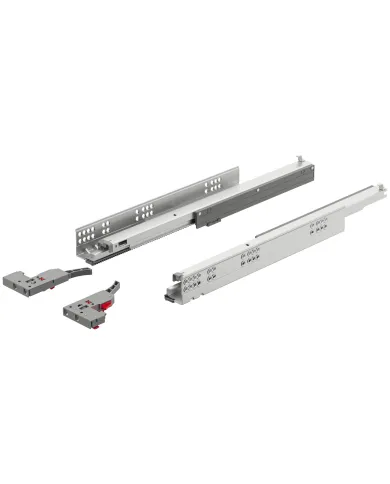 Concealed runner, Synchro full extension, load bearing capacity up to 30kg, steel, coupling install
