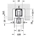 Sliding door fitting, Slido D-Line11 50I, set without running track