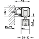 Sliding door fitting, Slido D-Line11 50I, set without running track