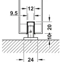 Sliding door fitting, Slido D-Line11 50I, set without running track