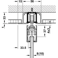 SDS Slido D-Line 50 L stiklinėms 1 durims