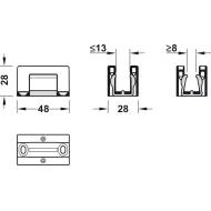 Sliding door fitting, Slido D-Line11 50L, set without running track