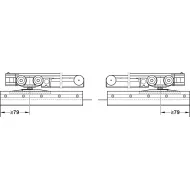 Sliding door fitting, Slido D-Line11 50L, set without running track