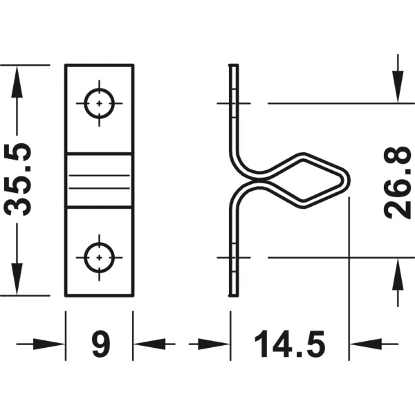 Twin roller catch, For screw fixing, steel