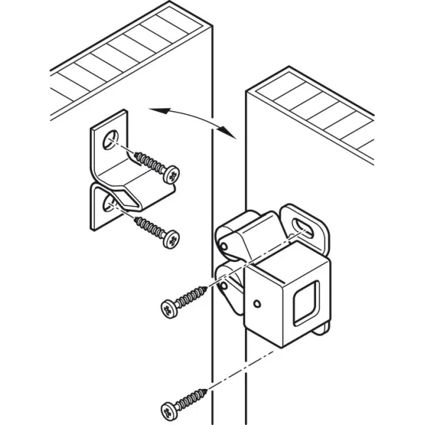Twin roller catch, For screw fixing, steel
