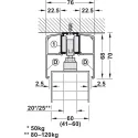 SDS Slido D-Line11 50P medinėms 1 durims su švelniu stabdymu 2 kryptimis