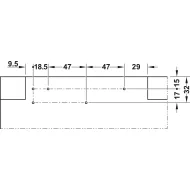 Sliding door fitting, Slido D-Line41 50X, set