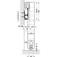 Sliding door fitting, Slido D-Line41 50X, set