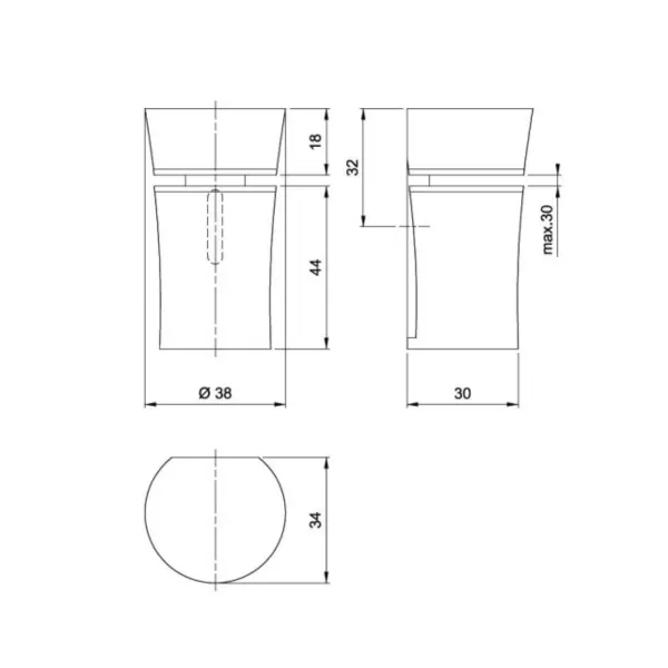 Holder 4-26mm matte nickel