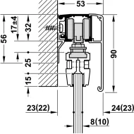 Sliding door fitting, Slido D-Line11 80L, set without running track