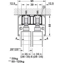 Sliding door fitting, Häfele Slido D-Line11 80P, set without running track