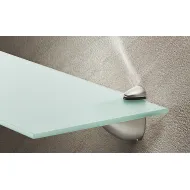 Shelf support with clamp, Design, for wood and glass