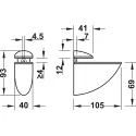 Shelf support with clamp, Design, for wood and glass