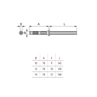 Laikiklis lentynai paslėptas Ø10mm, L145mm