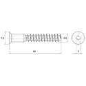 One-piece connector, confirmat, 5x50mm, SW3, for drill hole Ø4mm, steel, zinc plated
