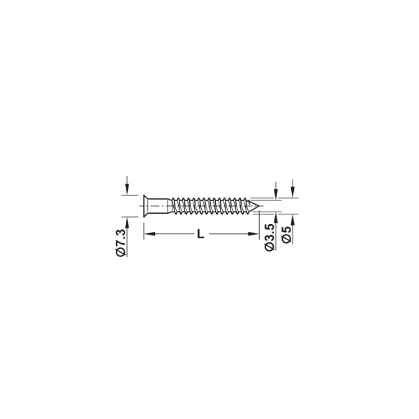 One-piece connector, confirmat, 5x50mm, SW3, countersunk head, drill hole Ø4mm, steel, zinc plated