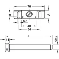 Laikiklis lentynai paslėptas Ø12mm, L110mm
