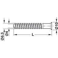 One-piece connector, confirmat, 7x60mm, SW4, countersunk head, for drill hole Ø5mm, steel, zinc plat