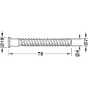 One-piece connector, confirmat, 7x70mm, SW4, countersunk head, for drill hole Ø5mm, steel, zinc plat