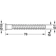 One-piece connector, confirmat, 7x70mm, SW4, countersunk head, for drill hole Ø5mm, steel, zinc plat