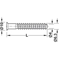One-piece connector, confirmat, 7x70mm, SW4, countersunk head, for drill hole Ø5mm, steel, zinc plat