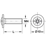 Varžtas rankenėlei M4x18mm, sriegis